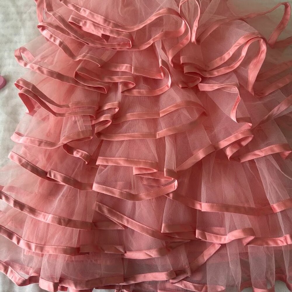 LITTLE MARC JACOBS Girls Mini Me Pink Tulle Silk Ribbon - Picture 4 of 4